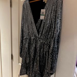 Michael Kors silver sequin cocktail dress